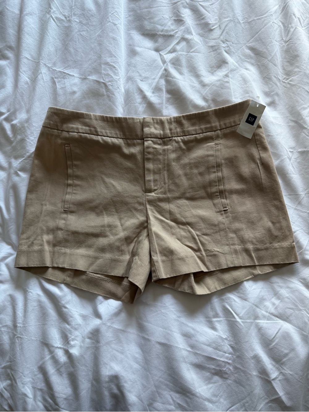 GAP Women's Tan Khaki Micro Short Summer Tailored Shorts 100% Cotton NEW 0